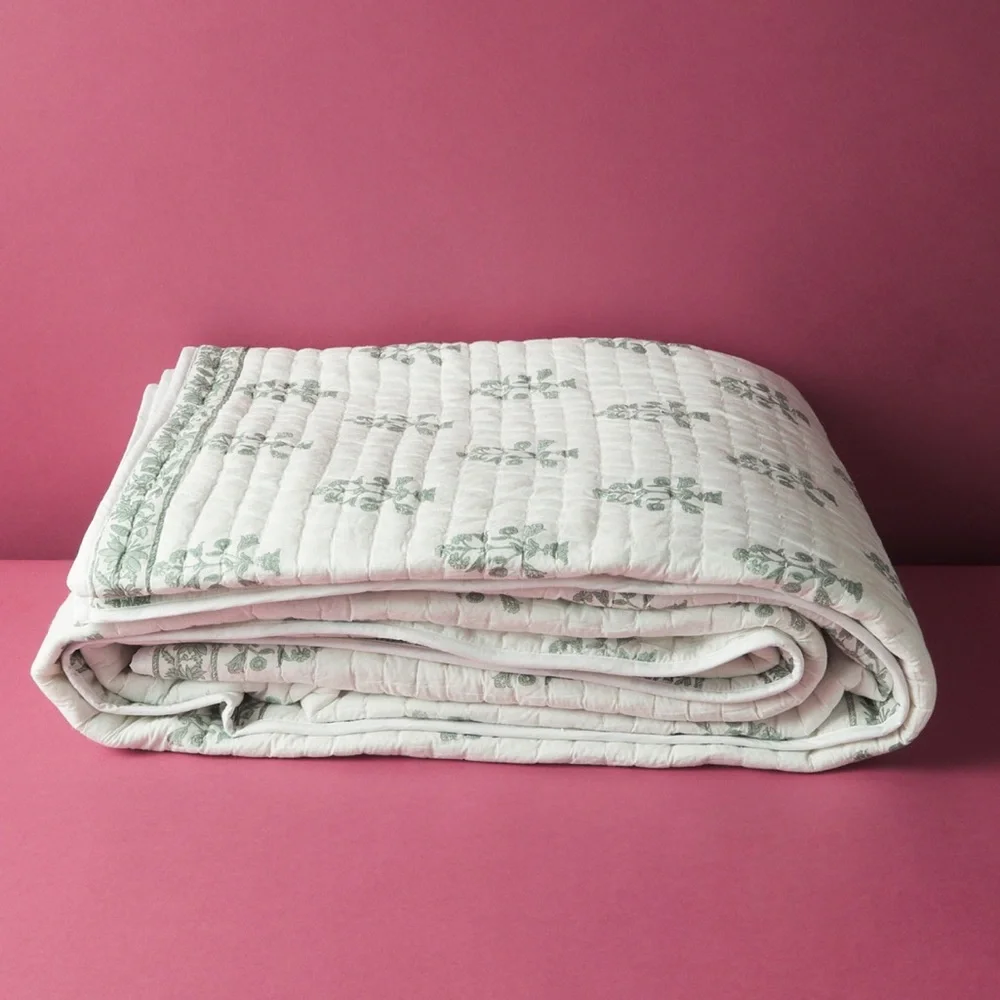 🎉LAST PIECE 🎉RACHEL ZOE Block Print‎ Stitch Quilt
